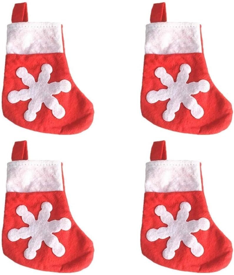 WedDecor 12x Christmas Cutlery Holders Santa Socks Table Decoration Pouches