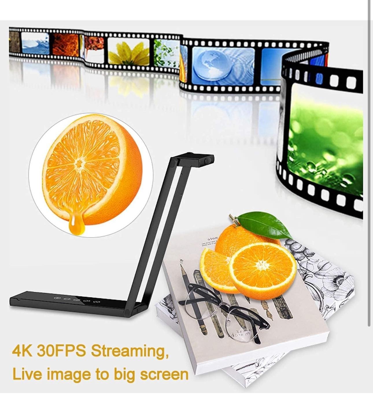 4K Document Camera 13MP USB Webcam for Teachers Distance Learning Video